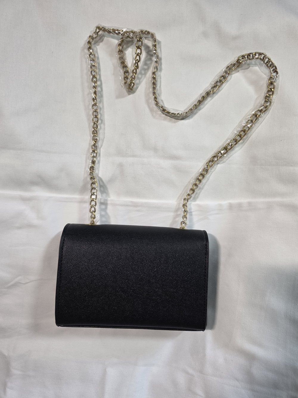 Black Crossbody Chain Bag - Sleek Everyday Shoulder Purse